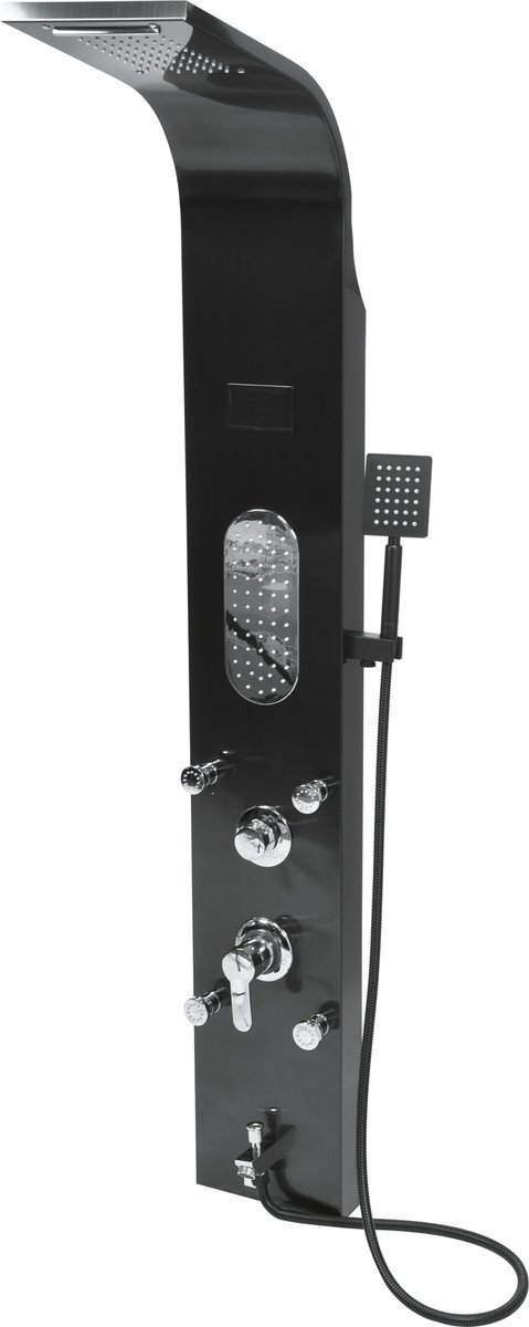 FALA Душова панель STEELY 5 : 4 функції, 155 х 22 x 7.5 см, шланг l= 150 см, з нержавіючої сталі(DW)