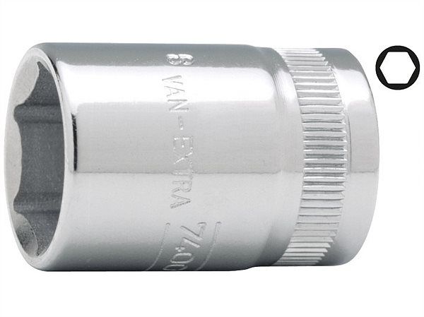 BAHCO 7400SM-8 Головка торцевая 6-ти гранная 8 мм; квадрат3/8"; динамический профиль.