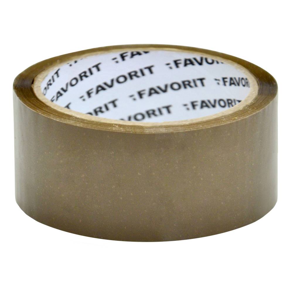 Стрічка клейка коричнева 48мм х 50м Favorit | 10-573