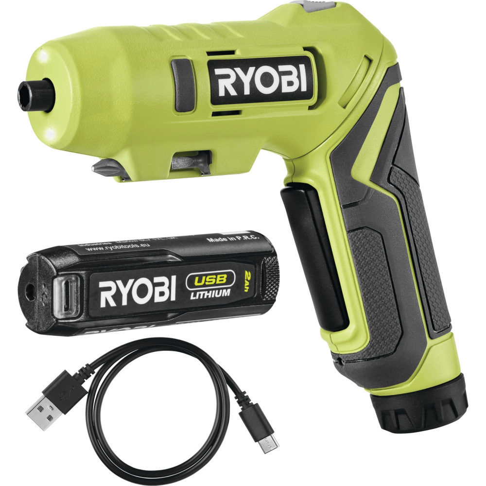 Викрутка акумуляторна RYOBI USB Lithium RSDP4-120G 4В (1акум.х2Аг) 5Нм, 200об/хв