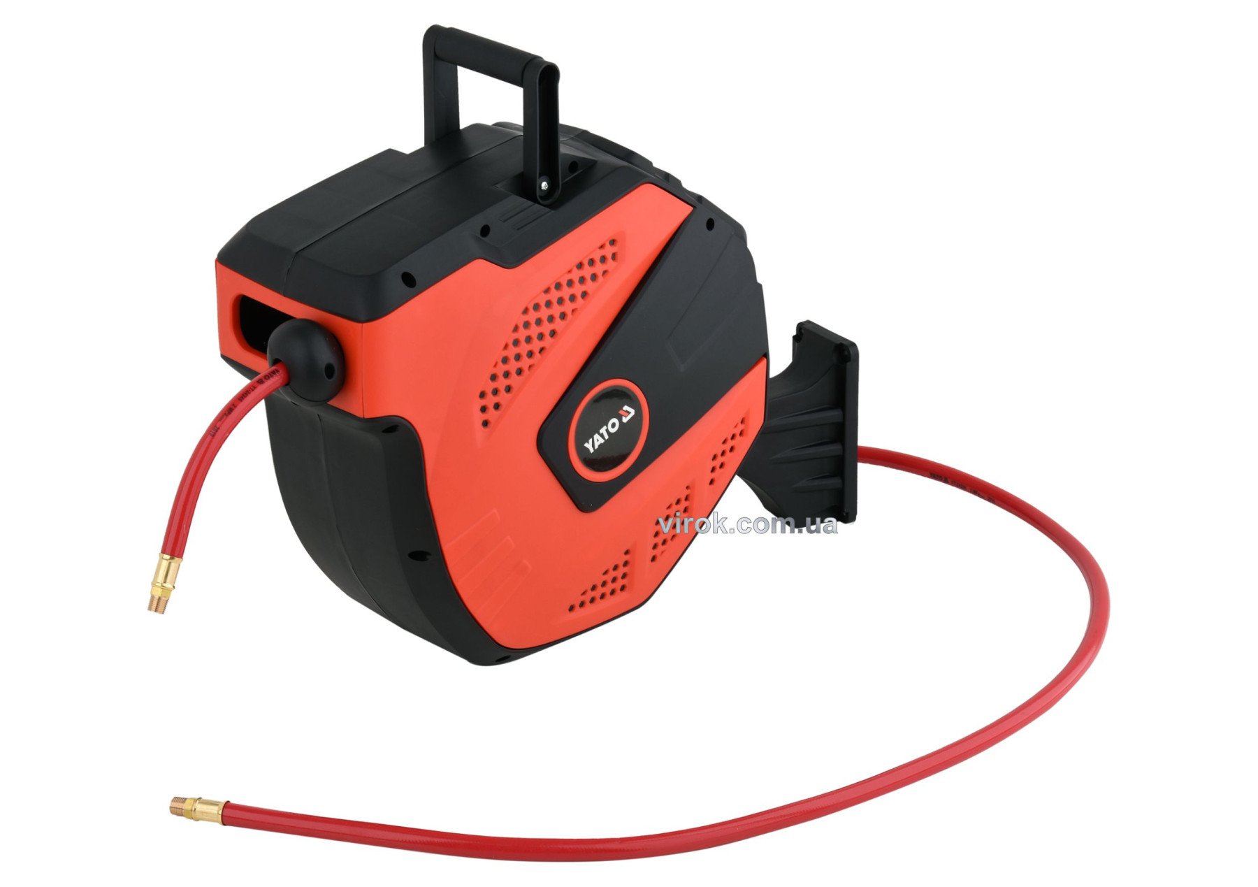 YATO Шланг пневматичний ПВХ на котушці YATO з швидкоз'єдн. наконеч-ми 1/4", Ø=9.5 мм, тиск- 20Bar, l