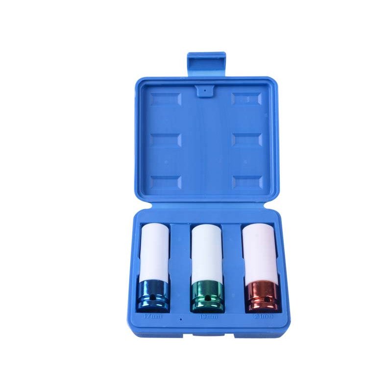 KING TONY Набор головок ударных 1/2" 3 ед. 6-ти гранные,длинные, 17,19,21мм в пластике | 4405MX