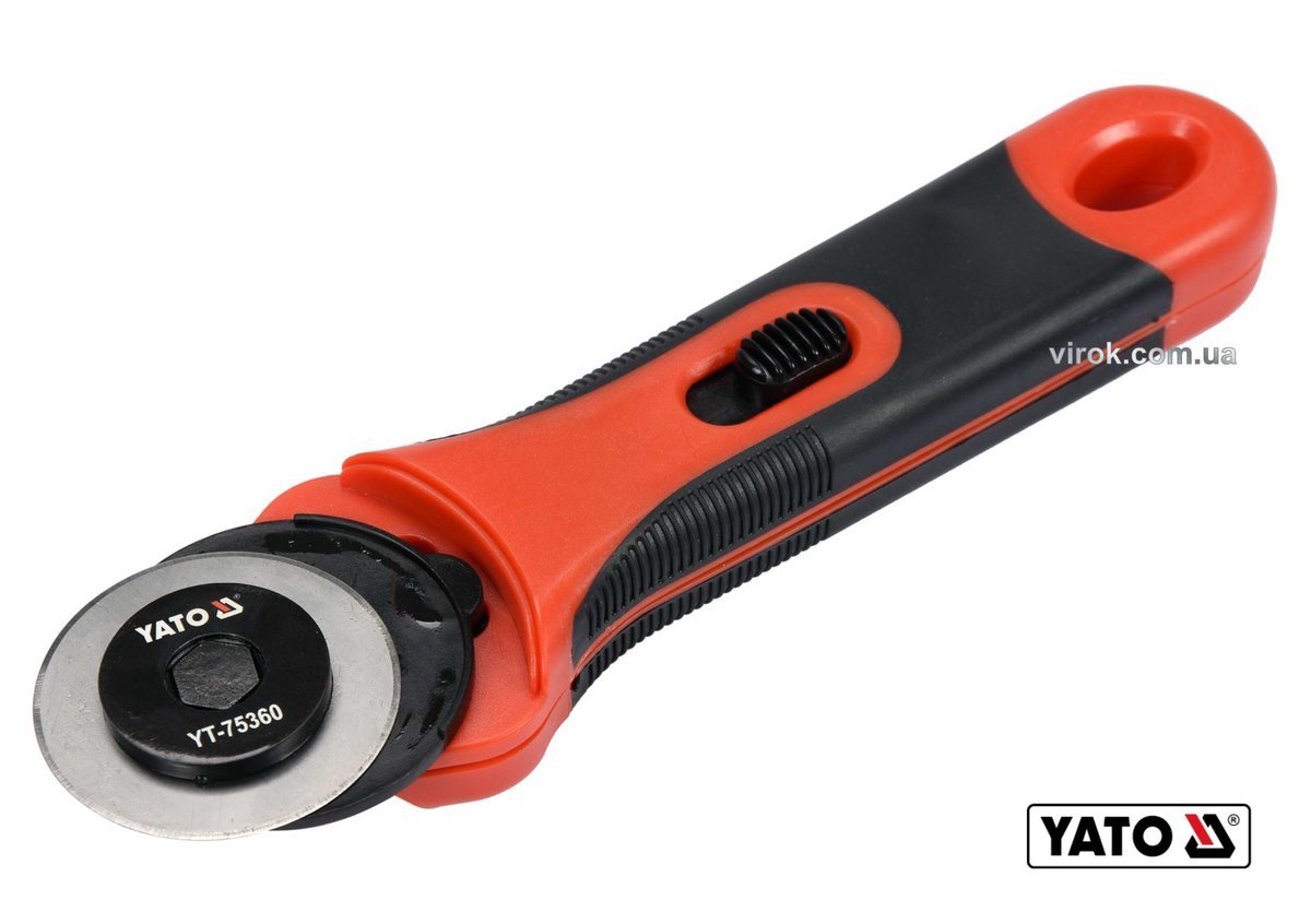 YATO Ніж YATO з висувним круглим сталевим лезом, Ø= 45 мм, ручка- TPR+ABS  | YT-75360