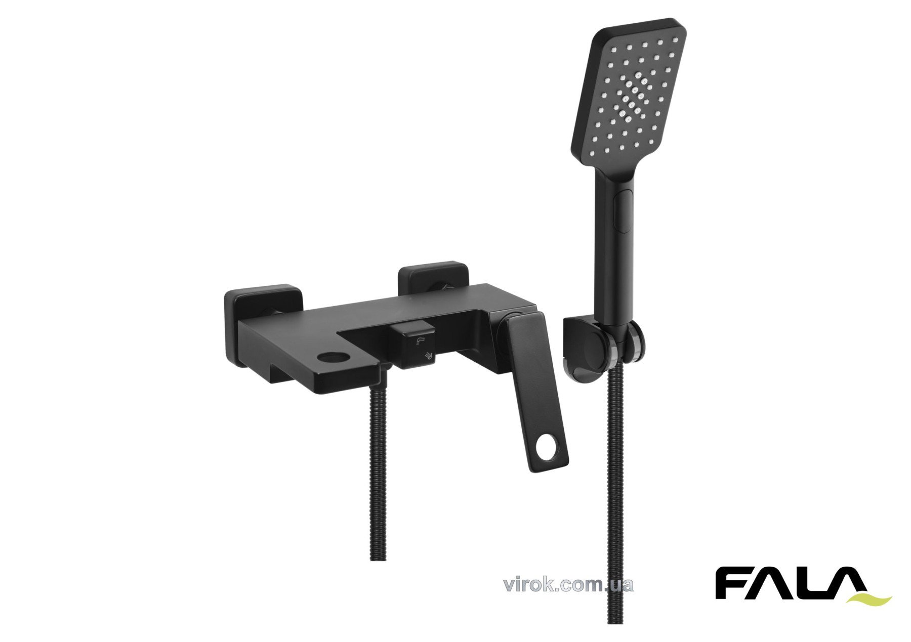 FALA Змішувач душовий для ванної "NOIR 1" з кульовим регулятором, латунний корпус  | 75882