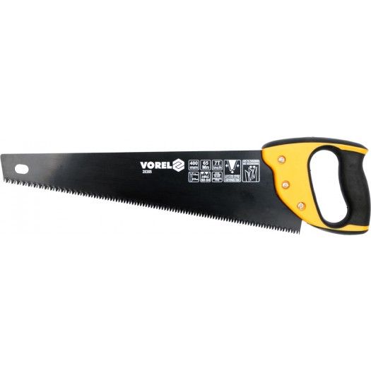 VOREL Ножівка по дереву : L= 400мм, W=1мм, Тефлонове покриття, 65Mn,Тверд. 50-54 HRC, 7 зуб/1" | 283