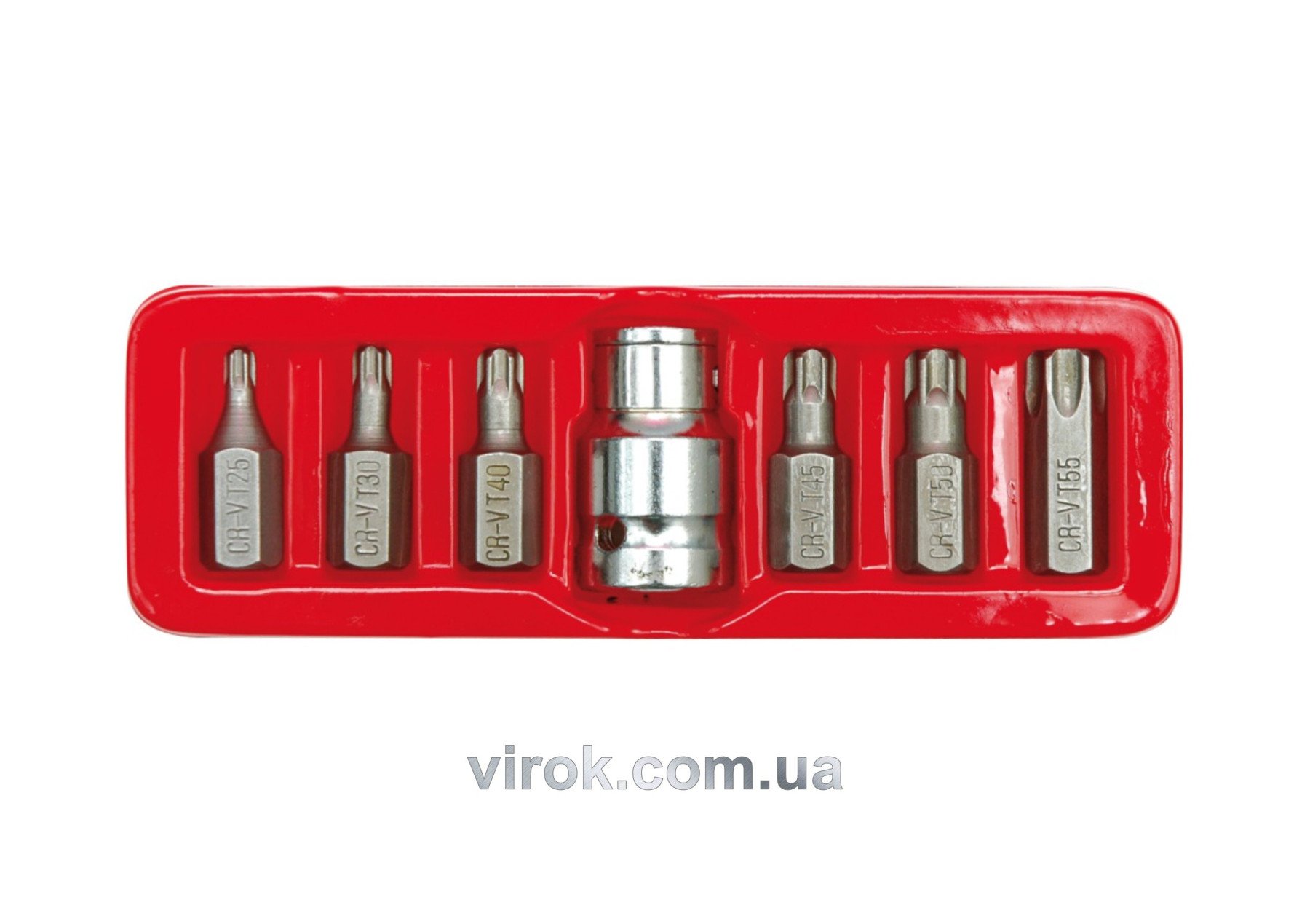 VOREL Насадки викруткові (біта) спеціальні на тріщатку, з квадр. 1/2" в футлярі. Набір 7 шт.  | 6657