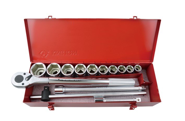 KING TONY Набор головок 3/4" 14 ед. 6-ти гранные (22-50мм) а металлическом ящике | 6314MR