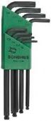 BONDHUS Набор ключей TORX 8 шт., Tx9 / Tx10 / Tx15 / Tx20 / Tx25 / Tx27 / Tx30 / Tx40, сферич.