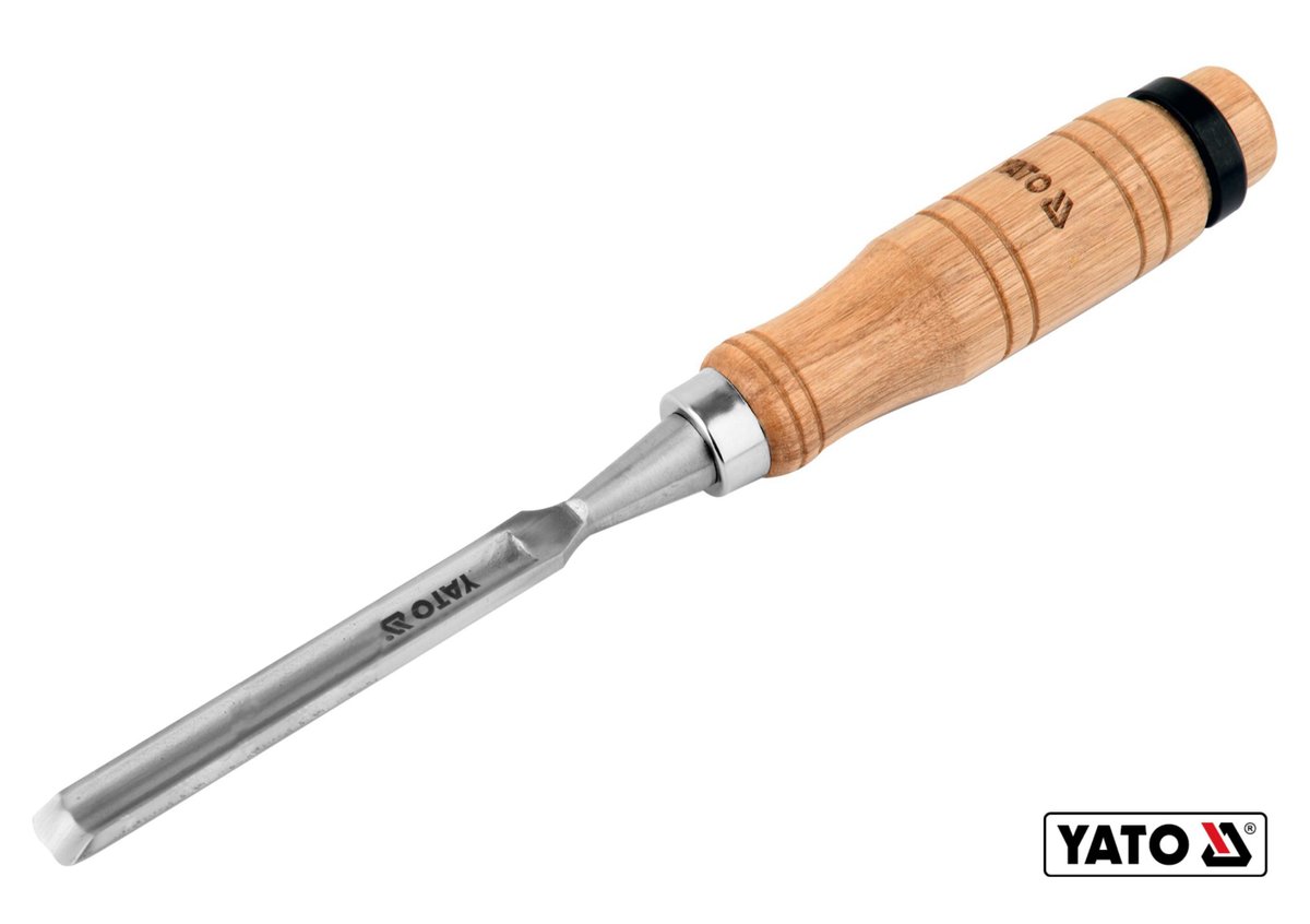 YATO Стамеска напівкругла YATO : b= 10 мм, клинок- 125 мм, дерев'яна ручка- 112 мм  | YT-62821