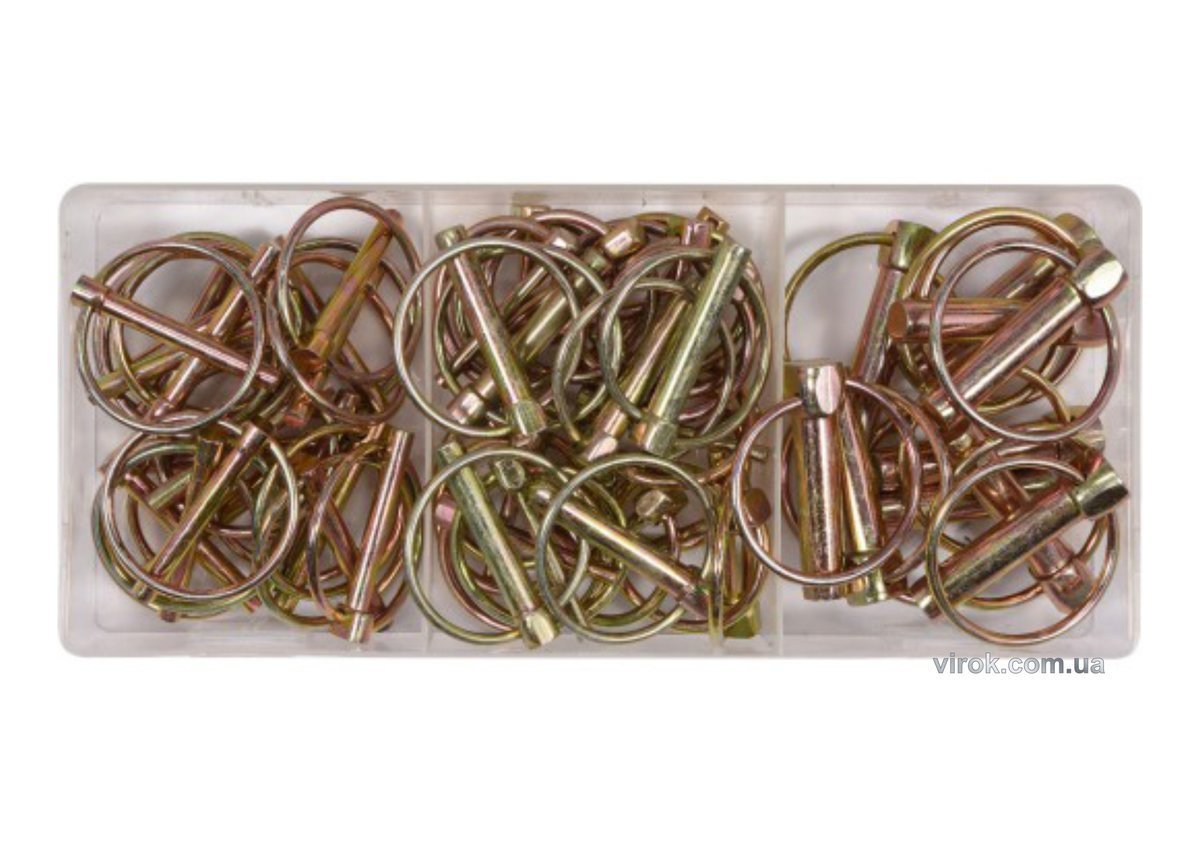 YATO Шплінти l= 36 - 45 мм з кільцями Ø= 4,5 - 11 мм YATO; наб. 50 елем.  | YT-06787