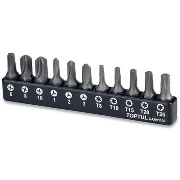 Набор бит для шуруповерта TOPTUL 1/4" 11ед. GAAV1103