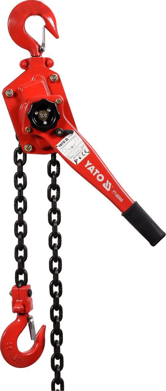 YATO Лебідка ланцюгова ручна YATO : з дотягувачем, H= 1.5 м, F= 3 т  | YT-58966