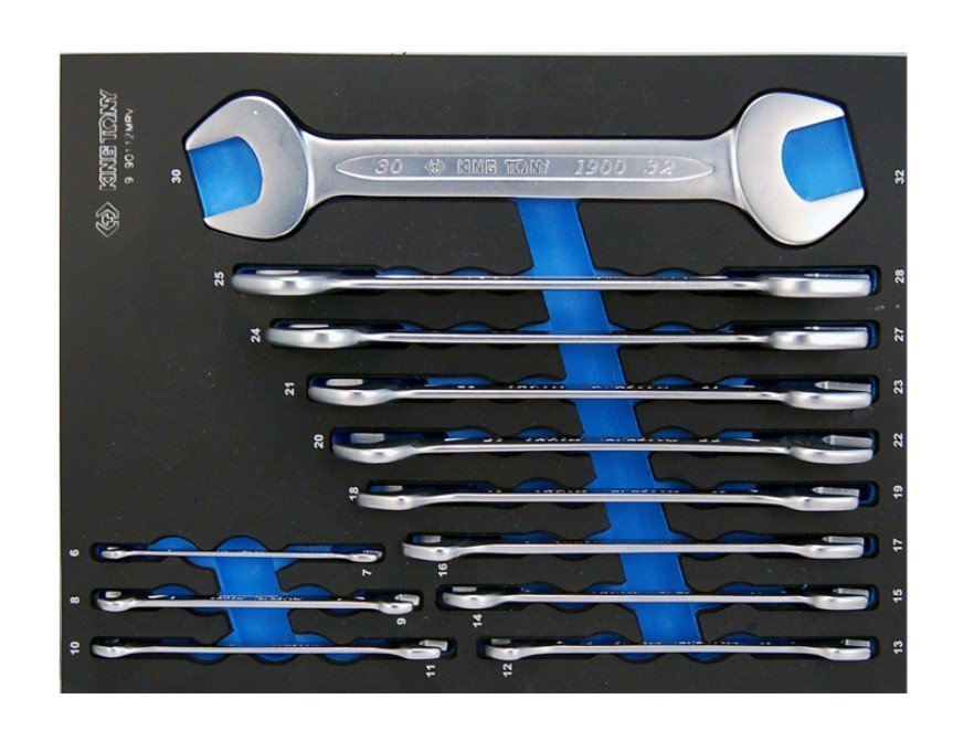 KING TONY Набор ключей рожковых 06-32мм 12 предметов (EVA ложемент) | 9-1112MRV