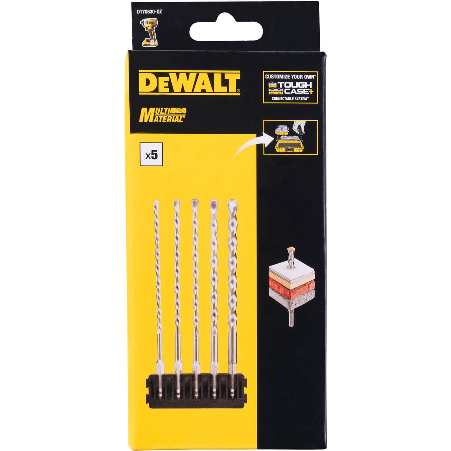 Касета з універсальними свердлами DeWALT, MULTI MATERIAL IMPACT, 1/4, 6 шт | DT70830