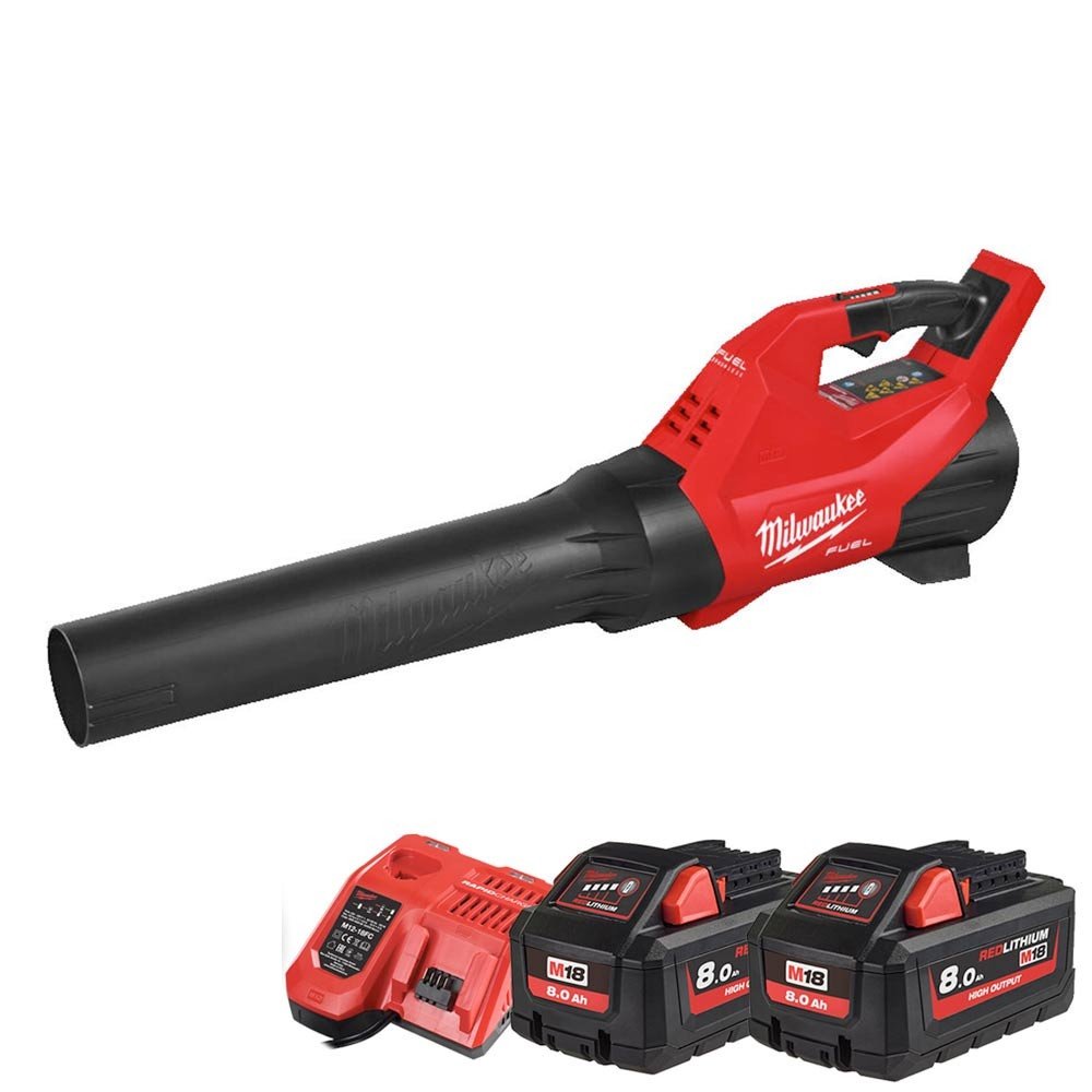 MILWAUKEE Повітродувка акумуляторна, M18 FBLG3-802 (+заряд.пр., 2 акум.Х 8Аг) | 4933493302