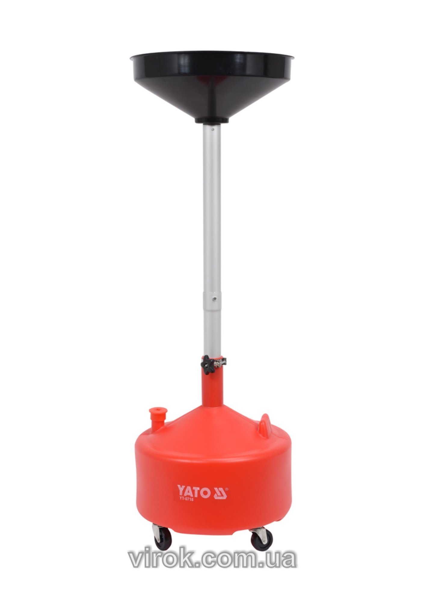 YATO Пристрій збірний для зливу оливи на колесах YATO; V= 20 л, воронка Ø= 42 см, h= 75- 155 см  | Y