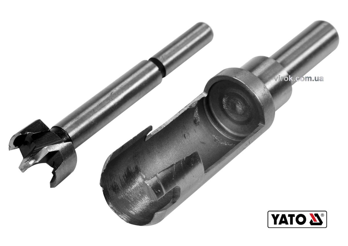 YATO Свердла по дереву: коронка і фреза YATO : Ø=20 мм, l=110/90 мм- коронка/фреза, 2 шт  | YT-33831