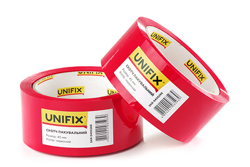 Лента клейкая упаковочная красная 45мм*200м SKR-5400266 UNIFIX