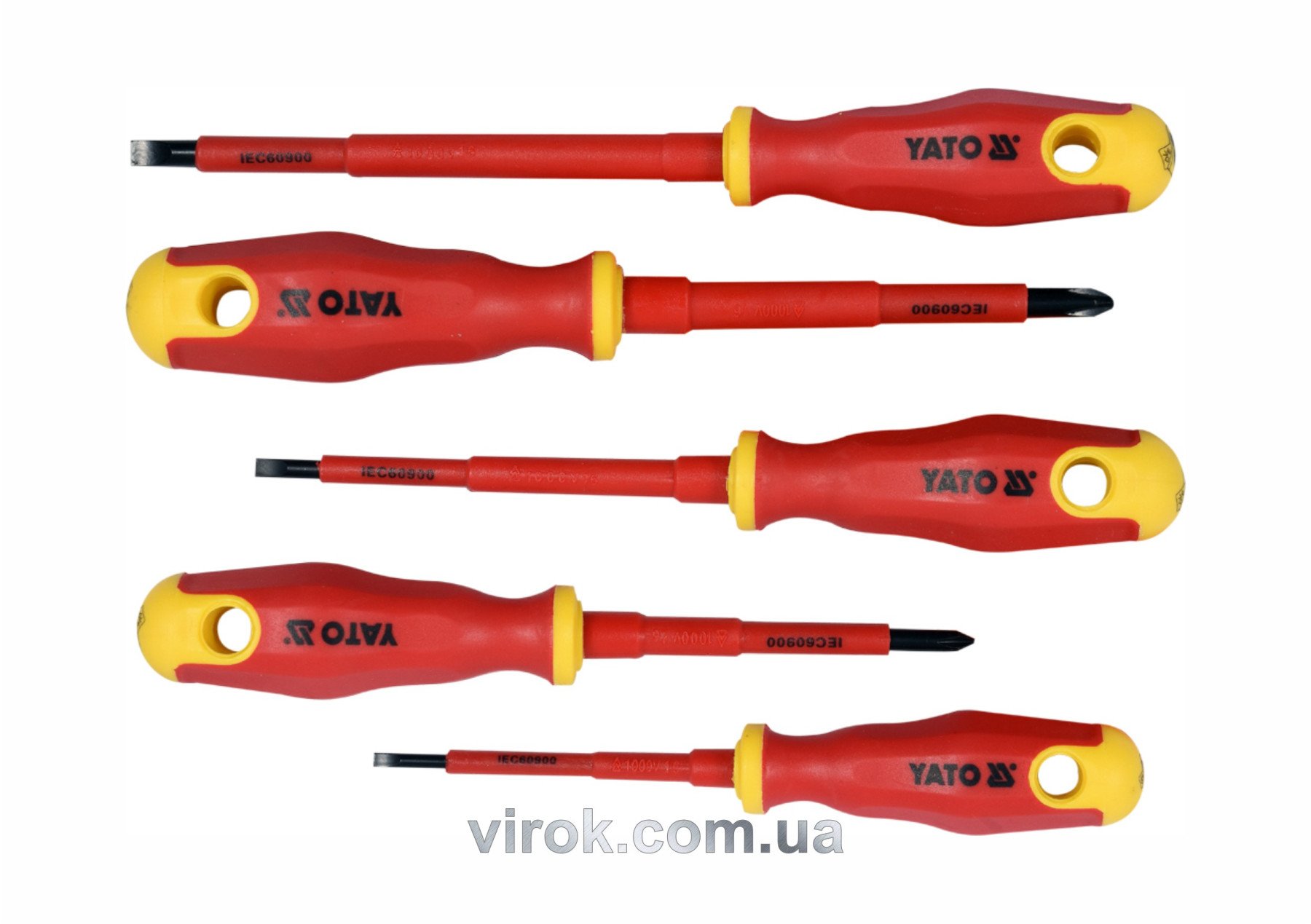 YATO Набір викруток діелектричних ізольованих YATO до 1000 V. 5 шт.  | YT-2827