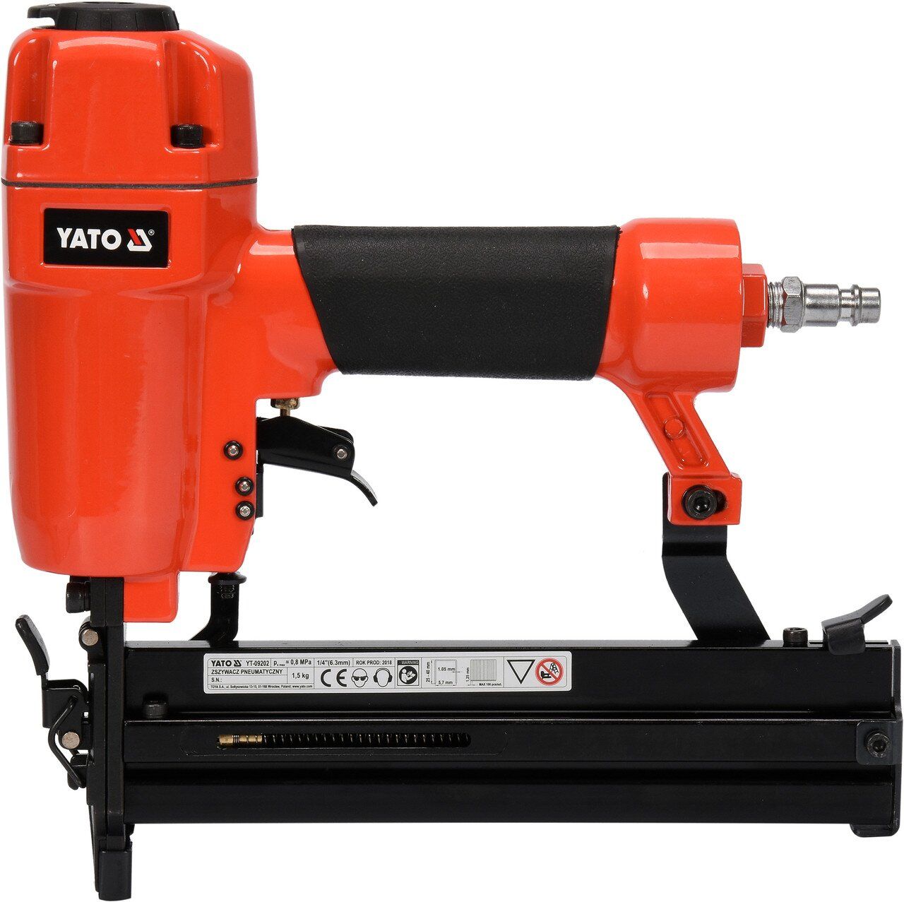YATO Степлер пневматичний YATO : P= 8 Bar, для скоб h= 25-40 мм, w= 5,7 мм  | YT-09202