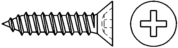 Шуруп-саморез по металлу DIN 7982 потайная головка 4,8х25