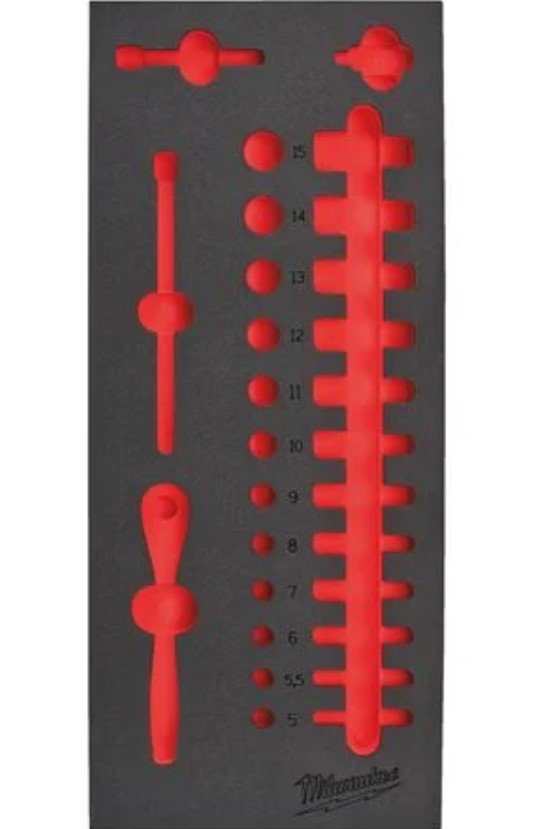 MILWAUKEE Ложемент для головок хромованих 1/4'' (28шт) | 4932493662