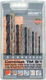 ALPEN Набор свёрл металл, камень, TM9/1, 9 едениц 0000802122100