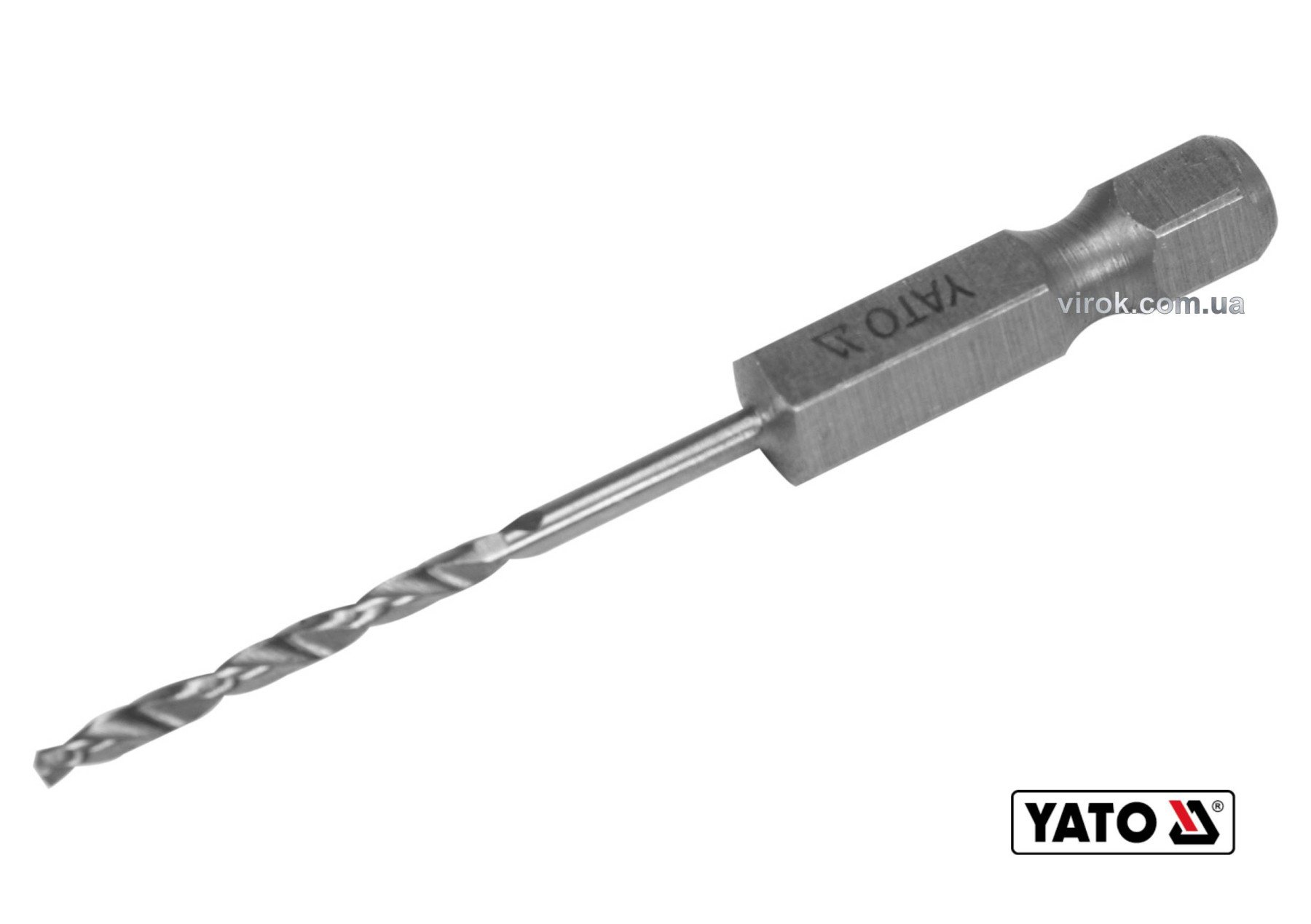 YATO Свердло по металу YATO: HSS6542, Ø=2мм, HEX-1/4", l=57/26мм, для нержав., конструкт., легов. ст