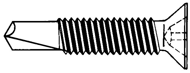 Шуруп белый со сверлом по металлу с метрической резьбой 4,0х19
