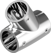 Тройник релинга нержавеющий с наклоном 60° // M 8206