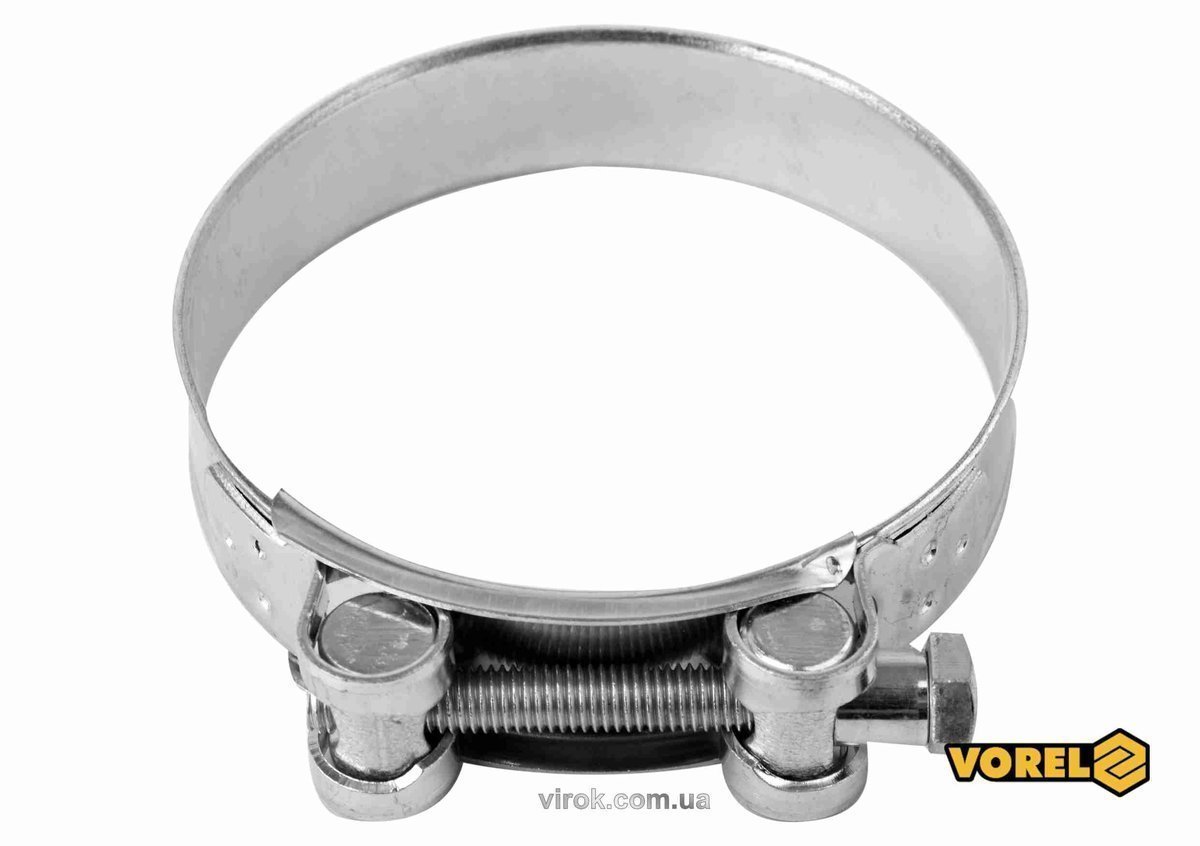 VOREL Хомут сталевий, з гвинтовим затискачем GBS W1 : Ø= 98-103/ 24 мм, оцинкований  | 73808