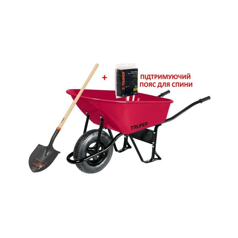 TRUPER CAT-60NDPR Тачка будівельна з посиленою пневматичною шиною 16" (ND), 100 літрів, PROMO