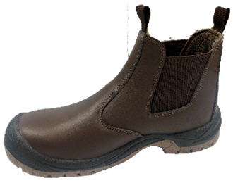 Чоботи низькі робочі з полірованої спилок шкіри YATO CHELSEA розм. 45, коричневі з поліурет підошвою