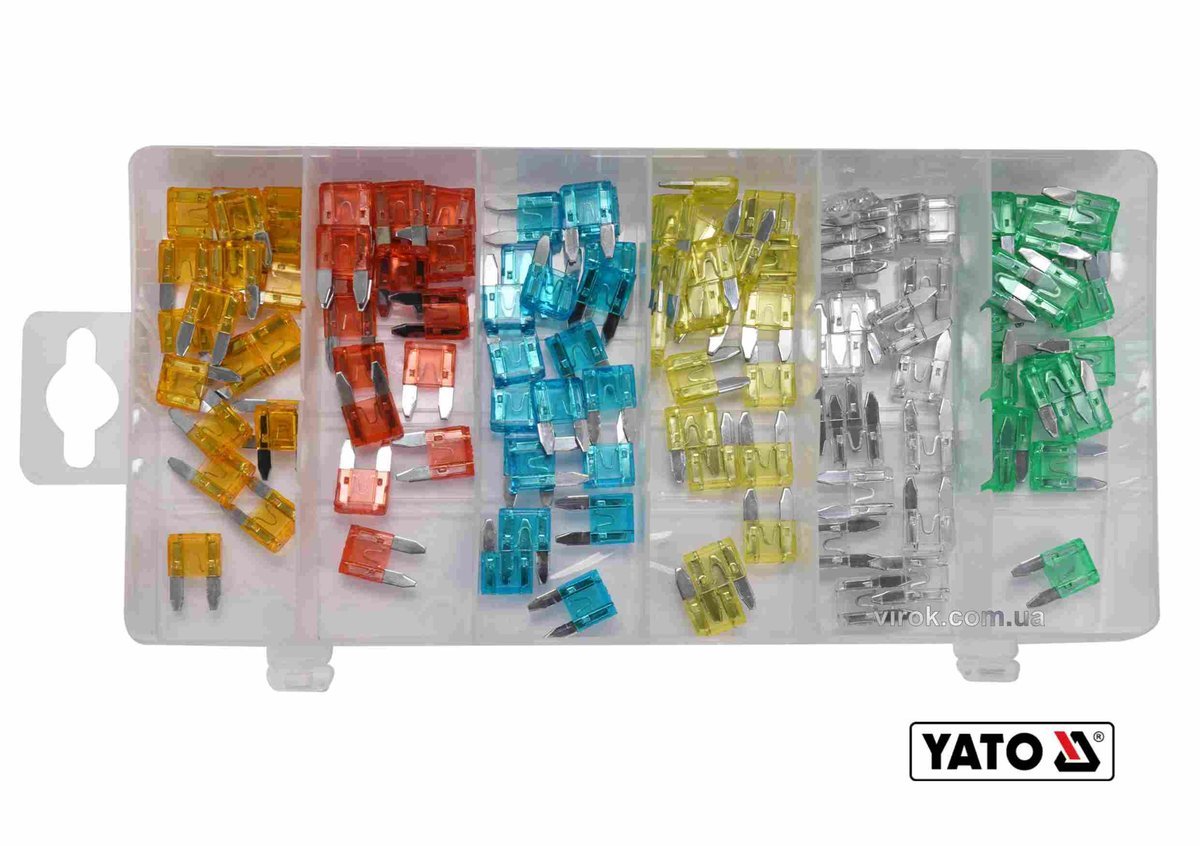 YATO Запобіжники автомобільні YATO MINI, по 20 шт. для струмів 5, 10, 15, 20, 25, 30 А, 120 шт  | YT