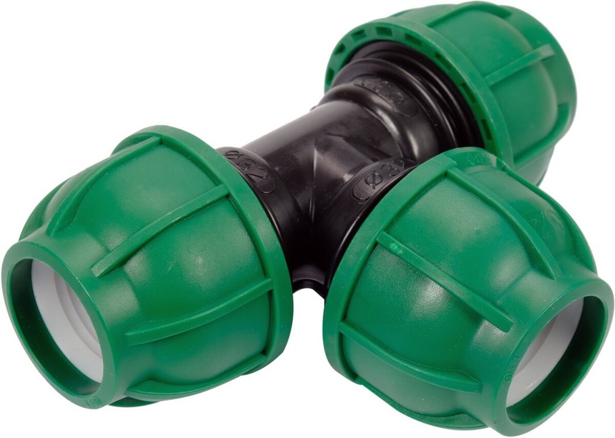 FLO Трійник сполучний водяних пластикових труб 32 мм- 32 мм- 32 мм поліпропіленовий, для тиску 1 MPa