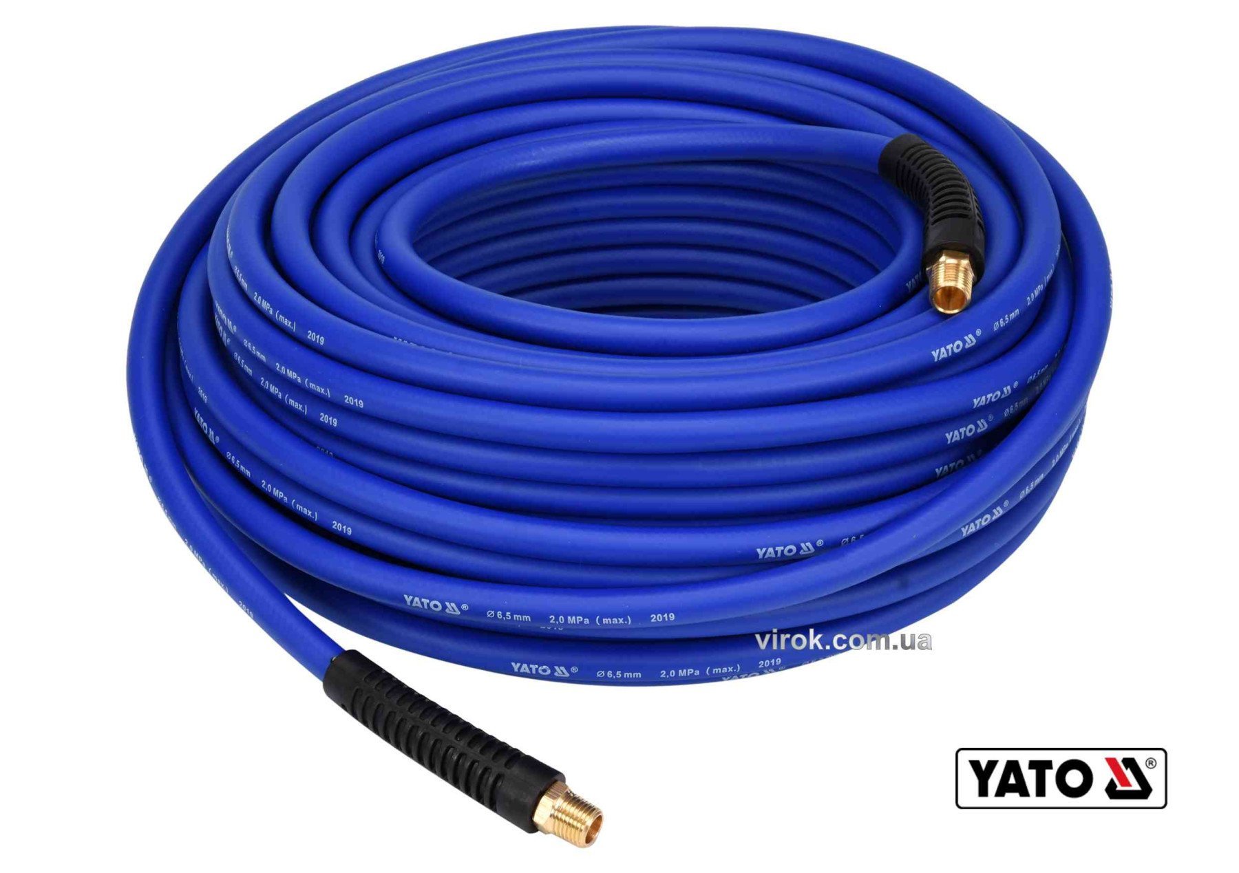 YATO Шланг пневматичний гібридний (ПВХ+БНК) YATO: Ø6.5 мм x 30м, Ø=1/4", тиск ≤ 2 MPa, різьбов. з'єд