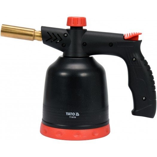 YATO Лампа паяльна газова з п'єзозапалом YATO, 1.7 кВт, 123 г/год, 360° тип з`єднання EURO EN417  | 
