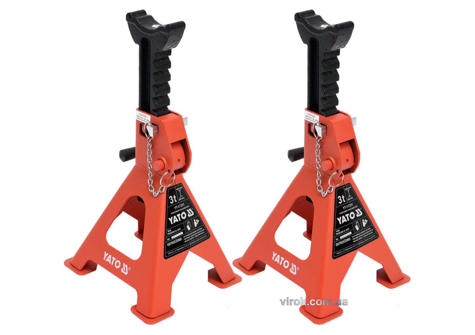 YATO Підставки під автомобіль YATO, для навантаження до 3 т, висотою 280-420 мм, 2 шт.  | YT-17311