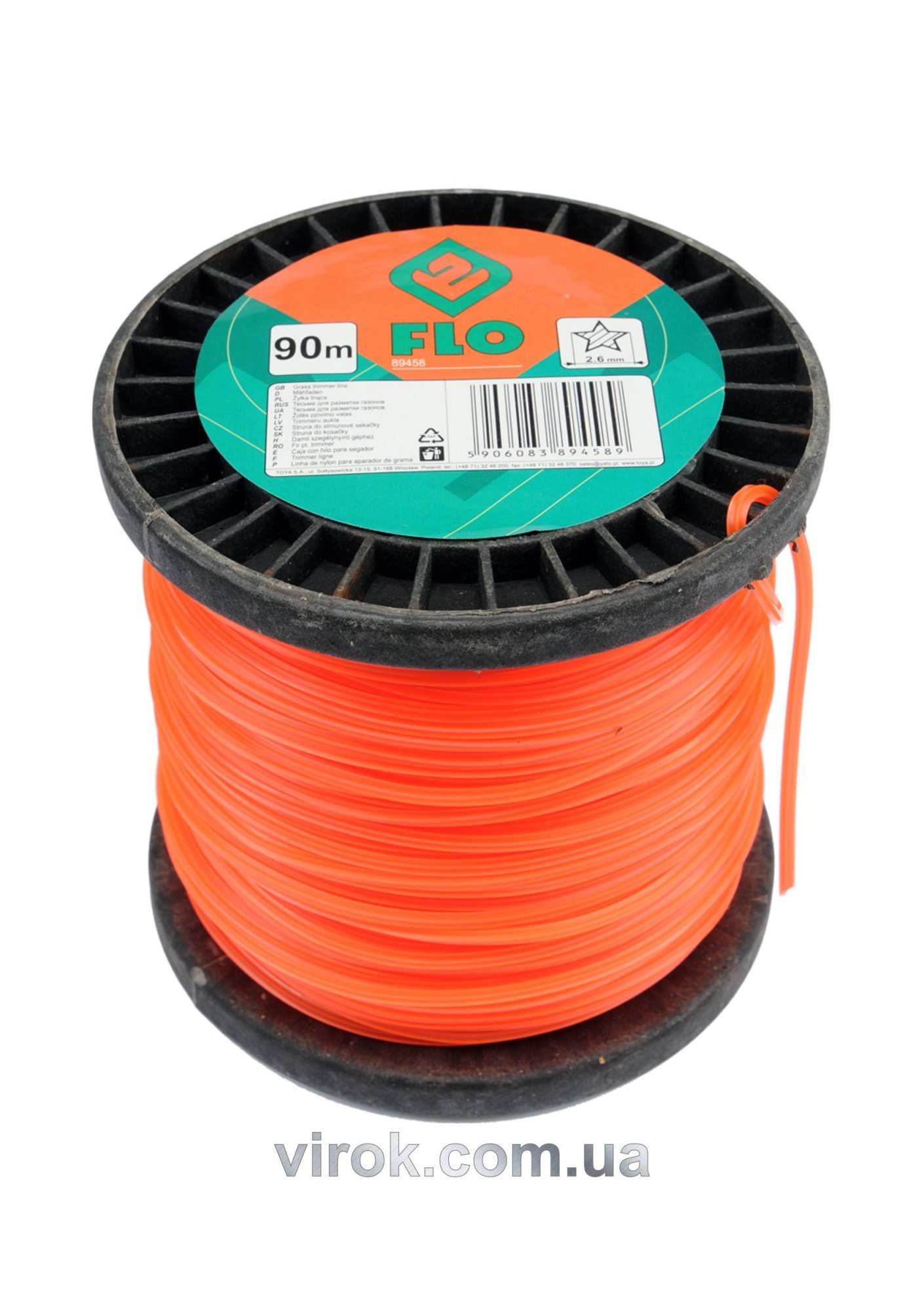 FLO Жилка для тримера зірка : Ø= 2.6 мм, l= 90 м (бобіна)  | 89458