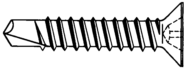 Саморез белый со сверлом 3,9х32 потай
