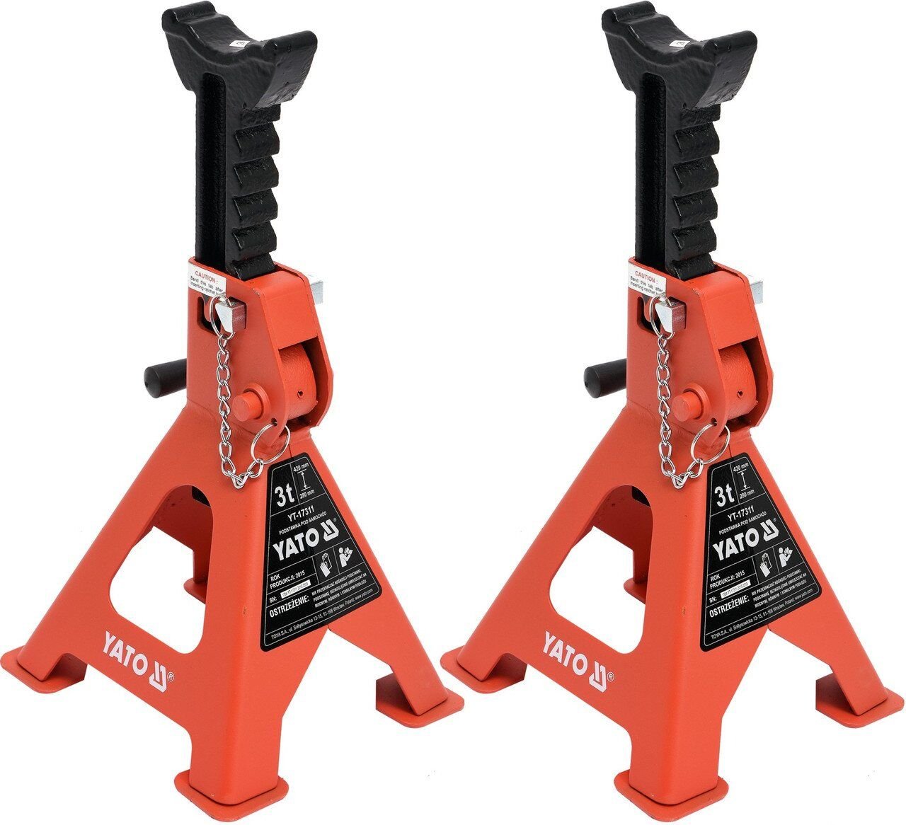 YATO Підставки під автомобіль YATO, для навантаження до 3 т, висотою 280-420 мм, 2 шт.  | YT-17311
