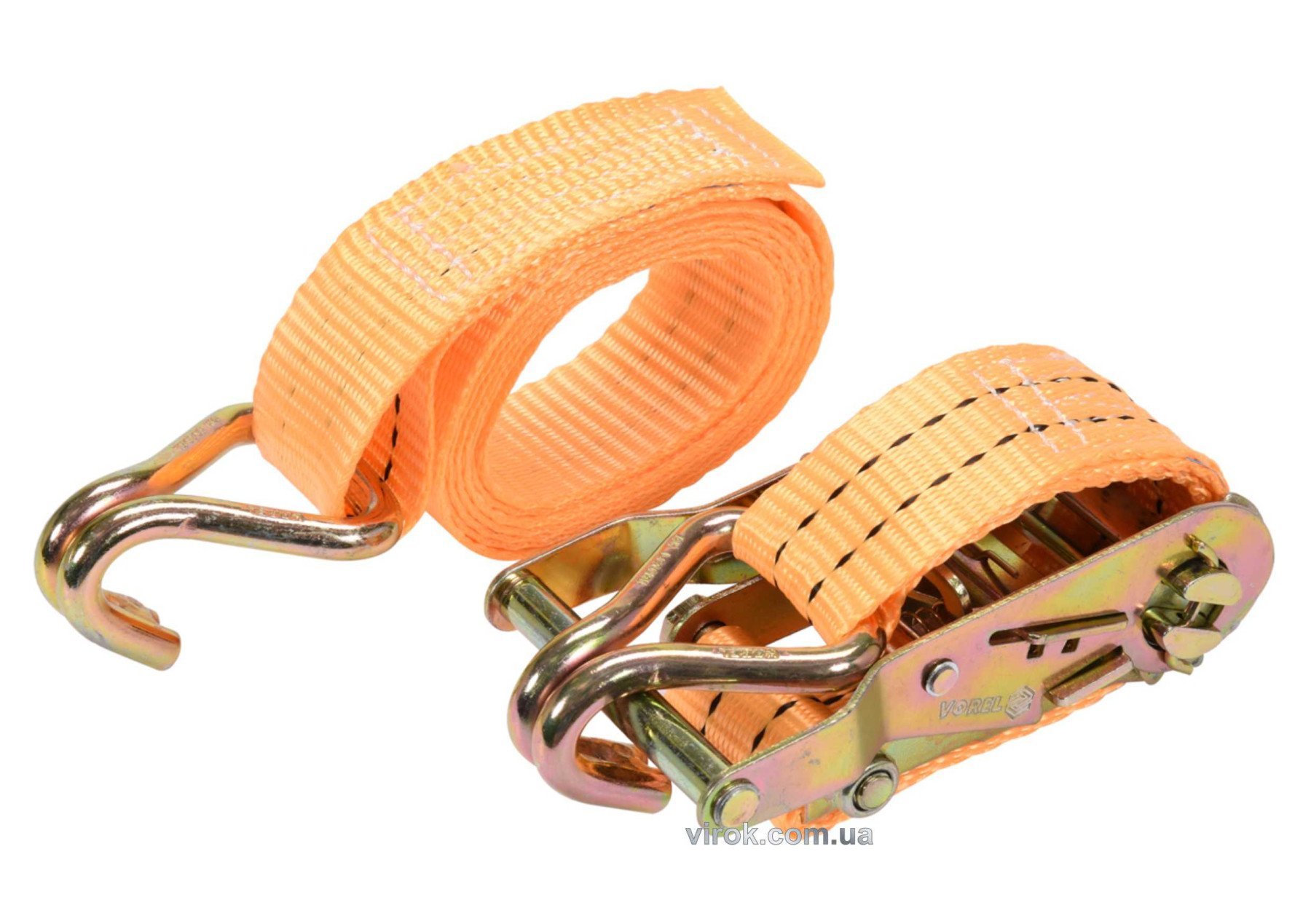 VOREL Пас для кріплення багажу з тріщаткою : сила натягу- 1000/2000 daN, 2 м х 38 мм, 2 шт.  | 82401