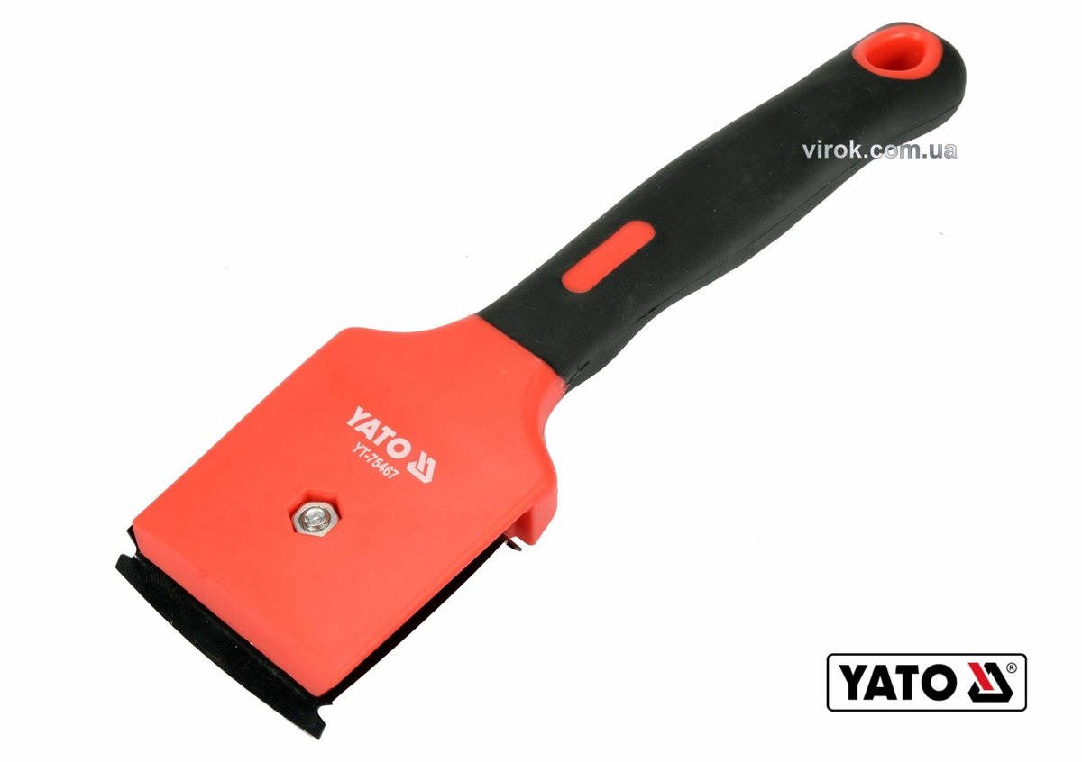 YATO Цикля-скребок з поліпропіленовим корпусом і гумовою ручкою YATO: лезо- 65 мм, l= 270 мм  | YT-7
