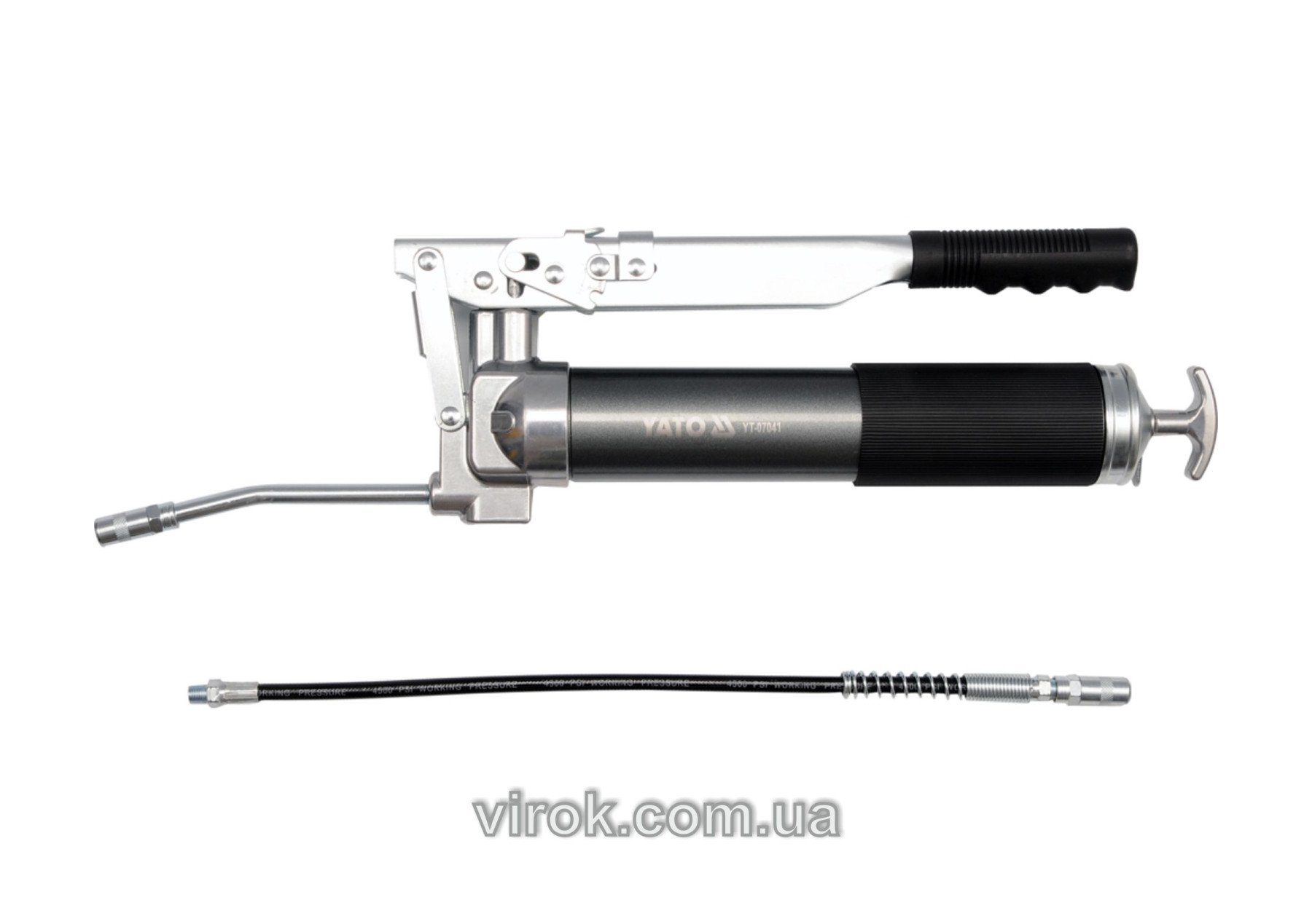 YATO Шприц мастильний YATO, 500 см³, 70 MPa. з жорстк. і гнучк. аплікаторами  | YT-07041