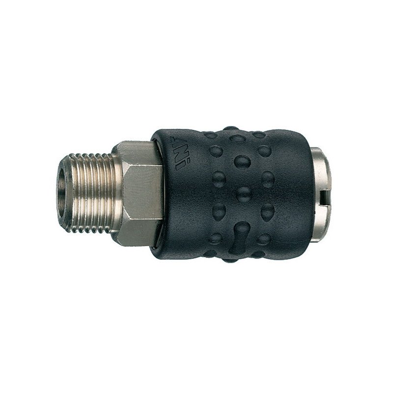 ANI Spa Разъём б/с 17/B 1/2M, тип "мама", соед. резьба 1/2'' нар., обрезиненный корпус. | AH020803