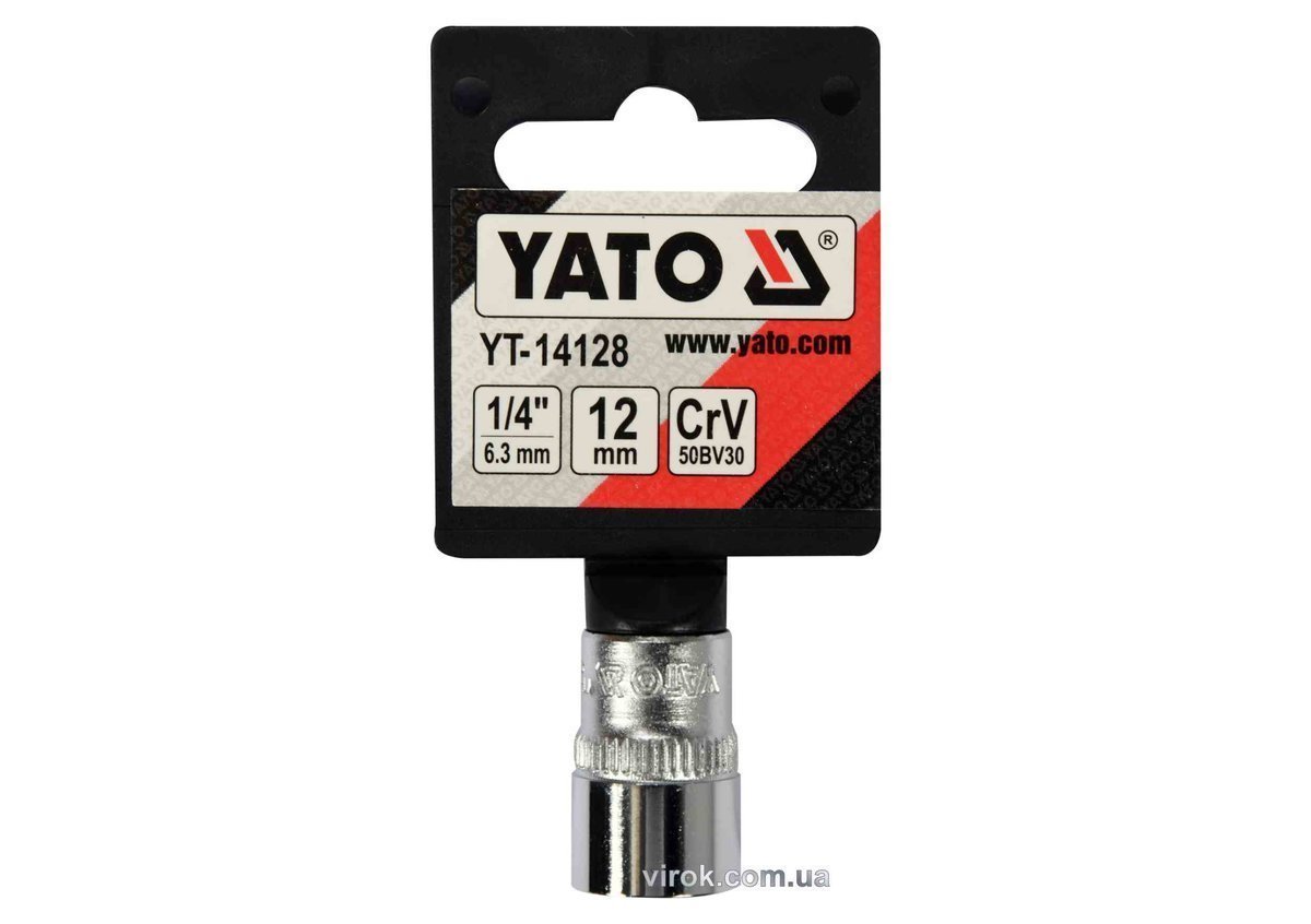 YATO Головка торцева 6-гранна YATO : квадрат 1/4", М12, CrV  | YT-14128