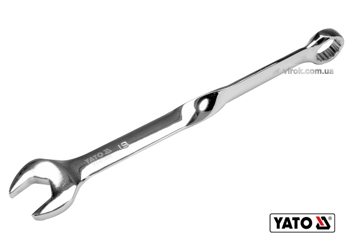YATO Ключ ріжково-накидний, кручений 90° YATO : М= 19 x 259 мм, Cr-V  | YT-01858