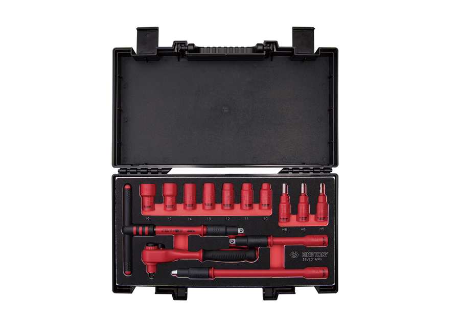 KING TONY Набор диэлектрического инструмента 14 предметов 3/8"DR. VDE 6гранн | 35VE01MRV