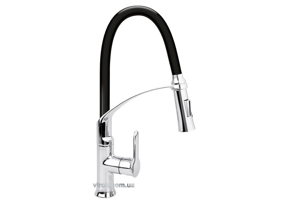 FALA Змішувач води "FLEXIBLE-2" для раковини з гнучкою чорною лійкою, регулюв. потоку води, l=60 см 