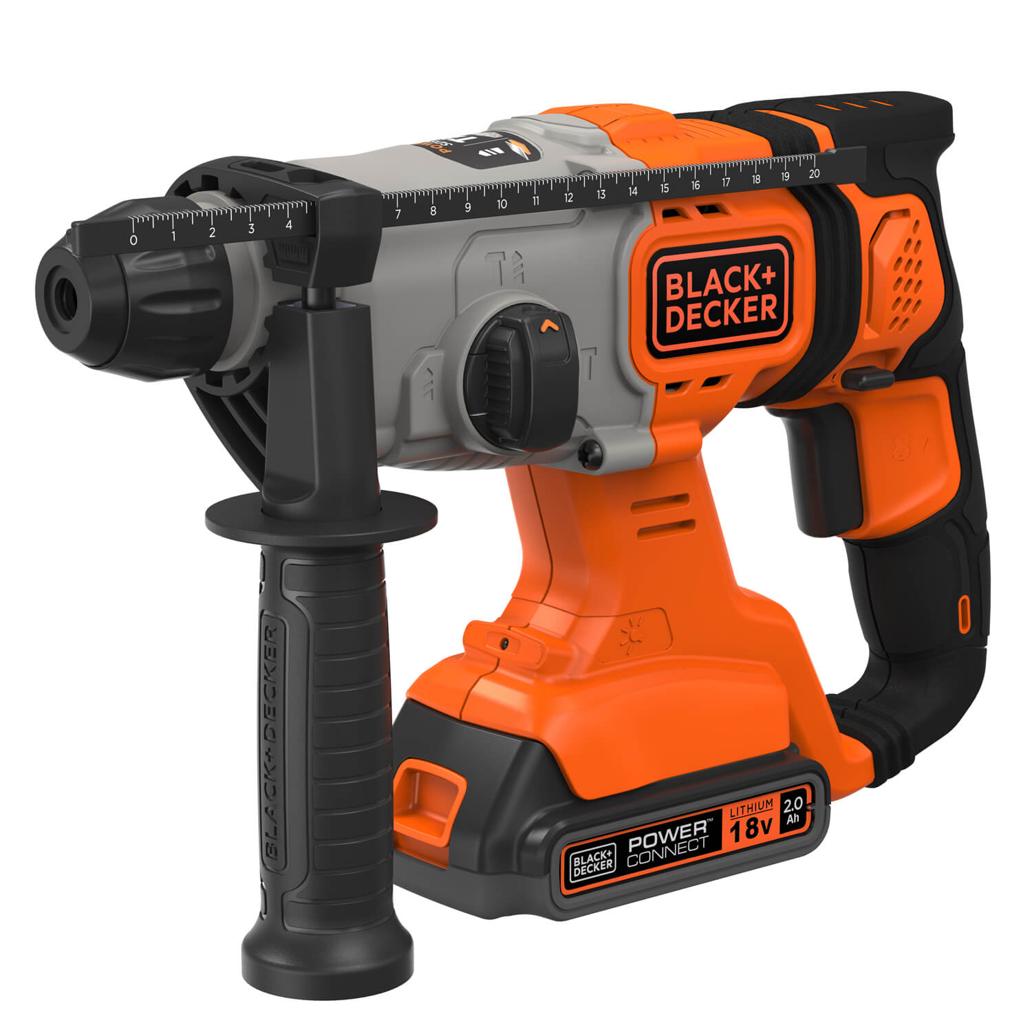 Перфоратор акумуляторний BLACK+DECKER, SDS-Plus, 18 В, 1.2 Дж, 3 режими
